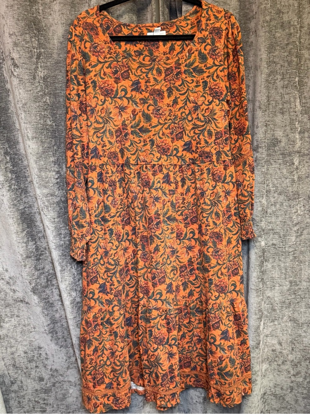Denim & Co Canyon Retreat 1X Tiered  Dress